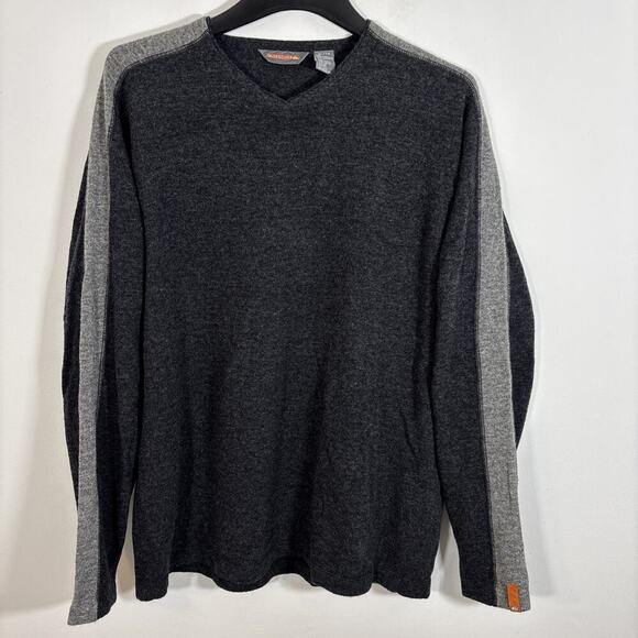 Quicksilver Men Sweater XL 100% Lambswool Two Tone Grey Warm Winter Fall - Picture 8 of 8